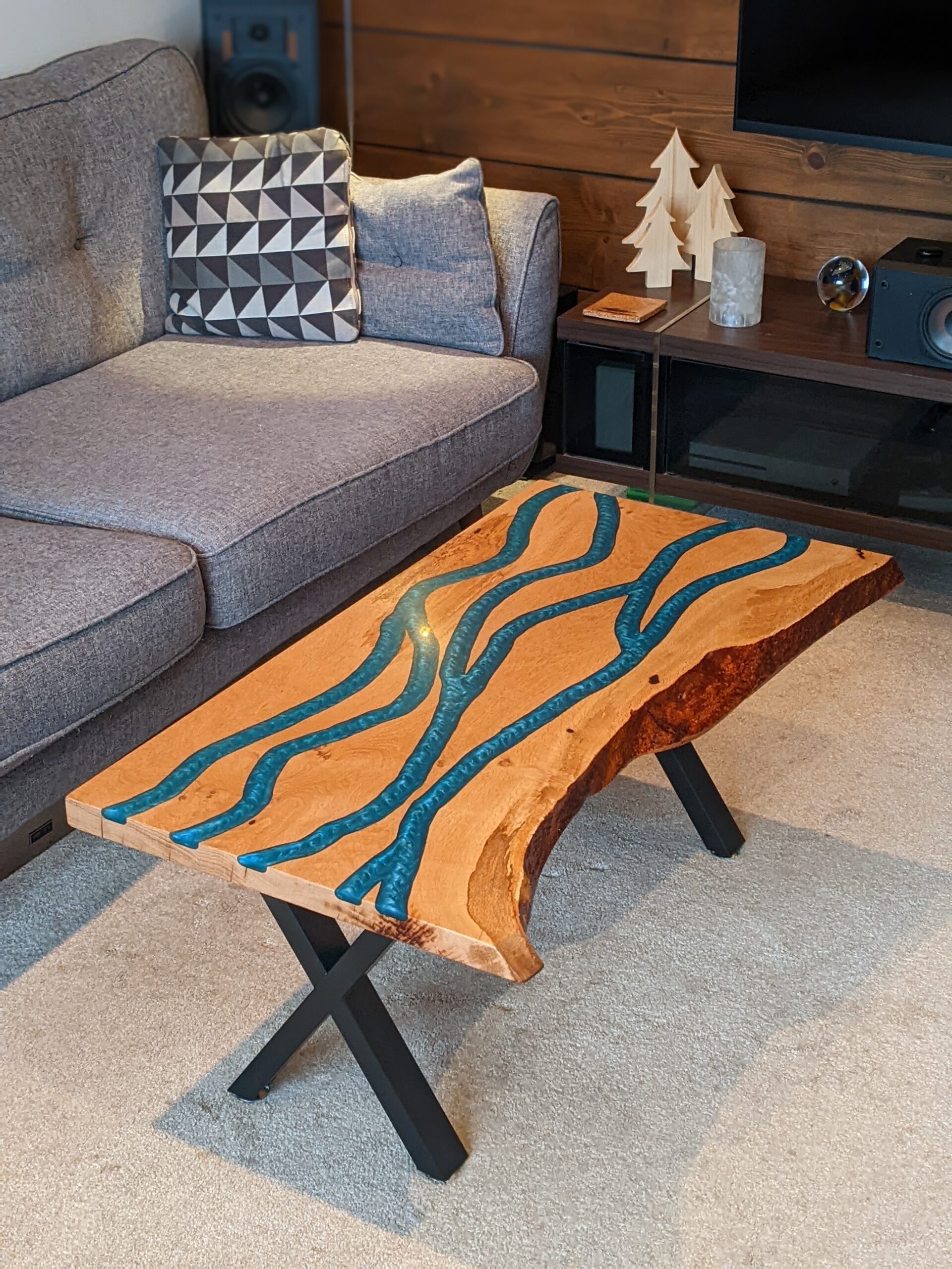 A selection of handmade chopping boards and decorative pieces from Mackerel Works, Brixham